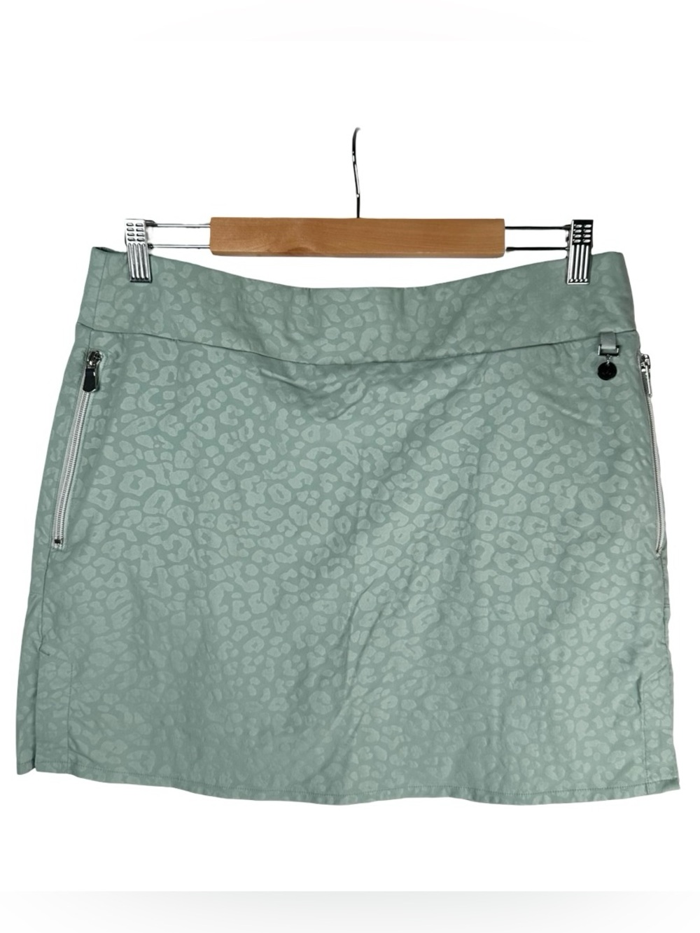 Anatomie Suzzette Golf Active Skort Skirt Sage Leopard Green Animal Print Large